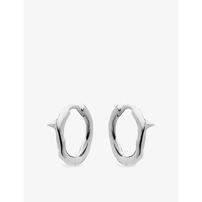 Shaun Leane Womens Rose Thorn Mini Sterling-silver Hoop Earrings In Metallic