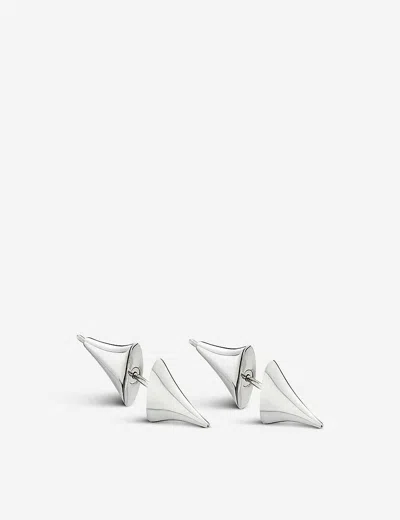 Shaun Leane Rose Thorn Sterling Silver Bar Earrings In Metallic
