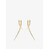 Shaun Leane Womens Sabre Cross-over 18ct Yellow Gold Vermeil Earrings In Gold