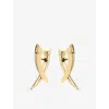 Shaun Leane Womens Sabre Mini Cross-over 18ct Yellow Gold Vermeil Earrings In Gold