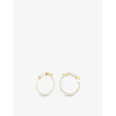 Shaun Leane Womens Sabre Solis  18ct Yellow Gold-plated Vermeil Sterling-silver And Enamel Hoop Earri In Yellow Gold Vermeil