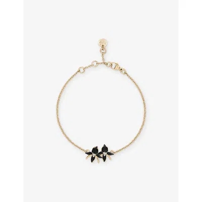 Shaun Leane Womens Yellow Gold Vermeil Black Orchid Flower 18ct Yellow-gold Vermeil And Diamond Bracelet