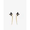 Shaun Leane Womens Yellow Gold Vermeil Black Orchid Flower 18ct Yellow-gold Vermeil And Diamond Hook Earrings In Gold
