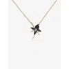 Shaun Leane Womens Yellow Gold Vermeil Black Orchid Sterling-silver, Yellow-gold Vermeil And 0.016ct Diamond Flo In Gold