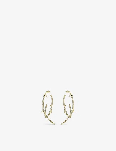 Shaun Leane Rose Thorn Yellow Gold-plated Vermeil Sterling Silver Hoop Earrings In Yellow Gold Vermeil