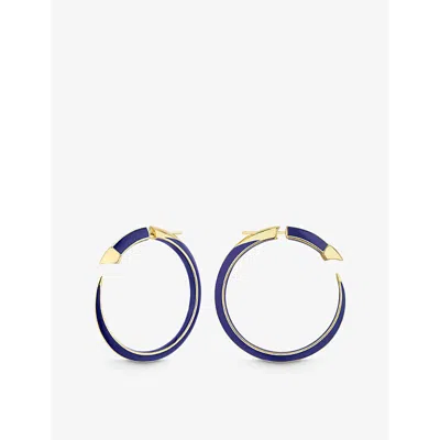 Shaun Leane Womens  Sabre Solis 18ct Yellow Gold-plated Vermeil Sterling-silver And Enamel Hoop Earri In Yellow Gold Vermeil