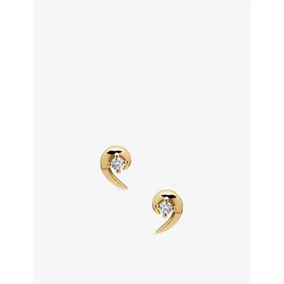 Shaun Leane Womens Talon 18ct Yellow Gold Vermeil And 0.12ct Diamond Stud Earrings