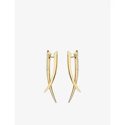 Shaun Leane Womens Sabre Crossover Gold-plated Sterling Silver Earrings Yellow Gold Vermeil