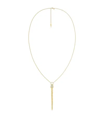 Shaun Leane Yellow Gold Vermeil And Diamond Serpent's Trace Drop Pendant Necklace In Yellow Vermeil