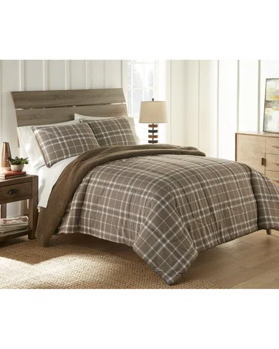 Shavel Home Micro Flannel® Reverse To Sherpa Comforter Set In Brown