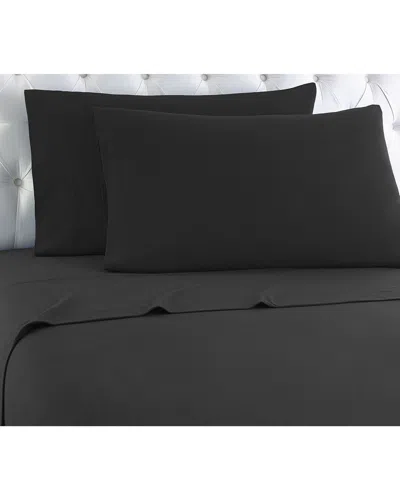 Shavel Home Micro Flannel® Solid Color Deep-pocket Sheet Set In Black