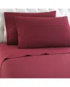 Shavel Home Micro Flannel® Solid Color Deep-pocket Sheet Set In Burgundy