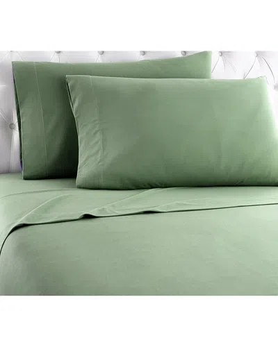 Shavel Home Micro Flannel® Solid Color Deep-pocket Sheet Set In Green