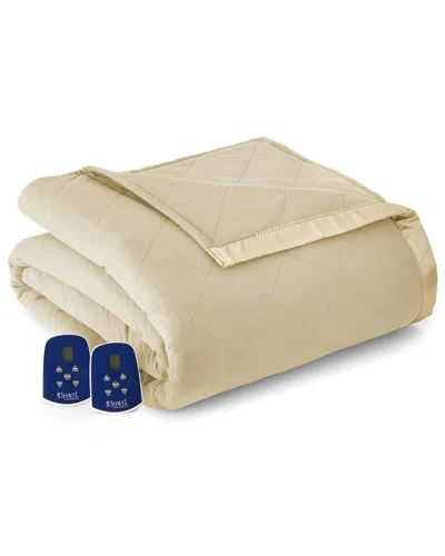 Shavel Home Products Micro Flannel 7 Layers Of Warmth Electric Blanket In Blue