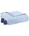 Shavel Micro Flannel 7 Layers Of Warmth Twin Electric Blanket Bedding In Wedgewood
