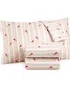 Shavel Micro Flannel Printed 4-pc. Sheet Set, California King In Cardinals