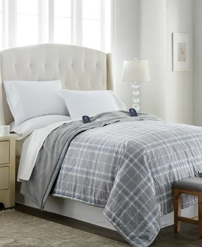 Shavel Reversible Micro Flannel To Sherpa King Electric Blanket In Amethyst