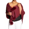 Shawl Dawls Pull Through Wrap In Burgundy In White