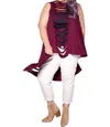 Shawl Dawls Slitback Convertible Shawl In Raisin In Red