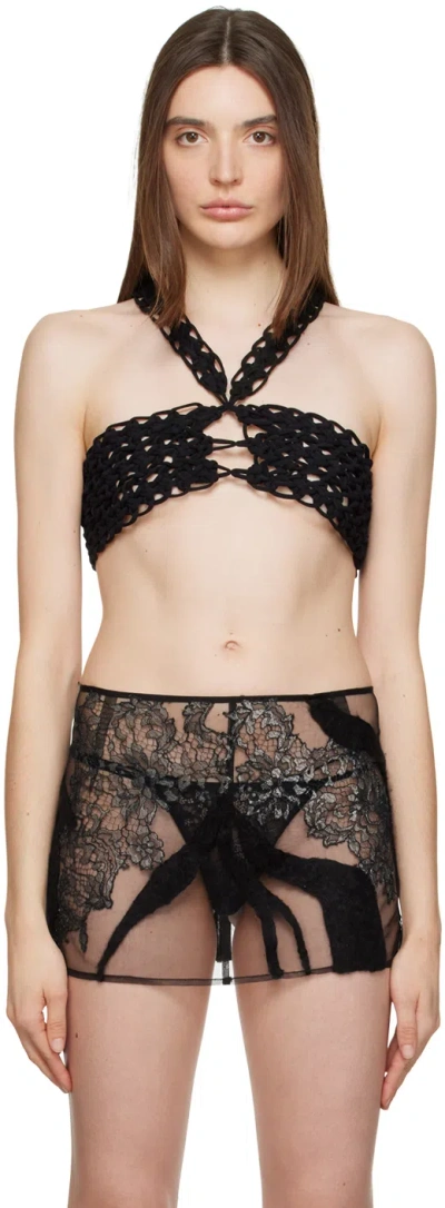 Shawna Wu Ssense Exclusive Black Braided Bra