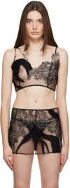 Shawna Wu Ssense Exclusive Black Floral Camisole In Black