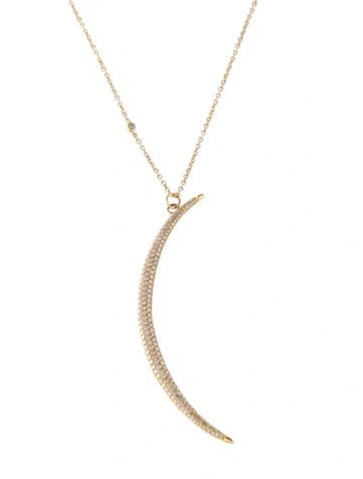 Pre-owned Shay 14k Diamond Pavé Moon Pendant Necklace, 18" In Multi