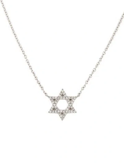 Pre-owned Shay 14k Diamond Star Of David Pendant Necklace, 18" In Multi