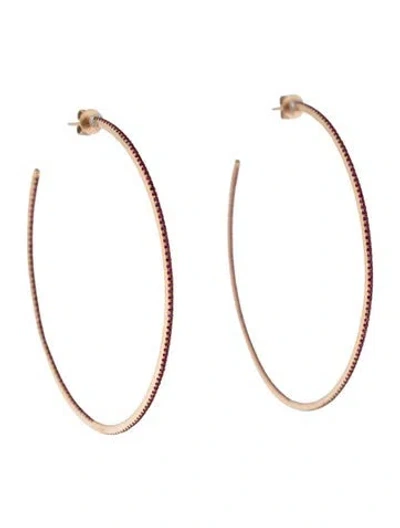 Pre-owned Shay 18k 1.22ctw Ruby Inside-outside Hoop Earrings In Multicolor