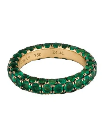 Pre-owned Shay 18k 4.41ctw Emerald Eternity Band In Multicolor