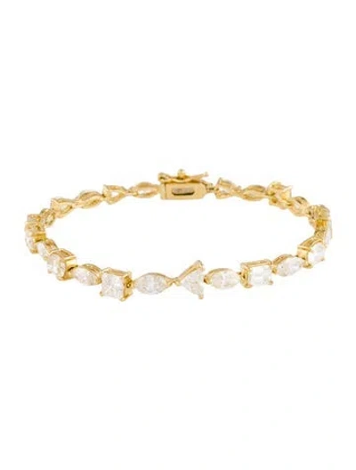 Pre-owned Shay 18k 7.08ctw Diamond Mixed Tennis Bracelet, 6" In Multicolor