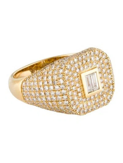 Pre-owned Shay 18k Diamond Champion Signet Ring In Multicolor
