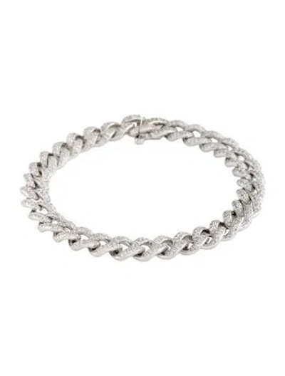 Pre-owned Shay 18k Diamond Curb Link Bracelet, 6.25" In Multicolor