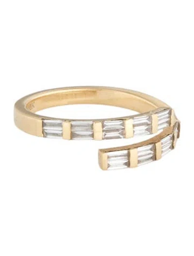 Pre-owned Shay 18k Diamond Dual Spiral Baguette Ring In Multicolor