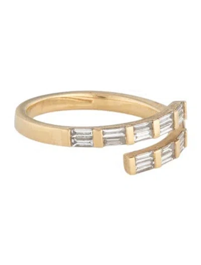 Pre-owned Shay 18k Diamond Dual Spiral Baguette Ring In Multicolor