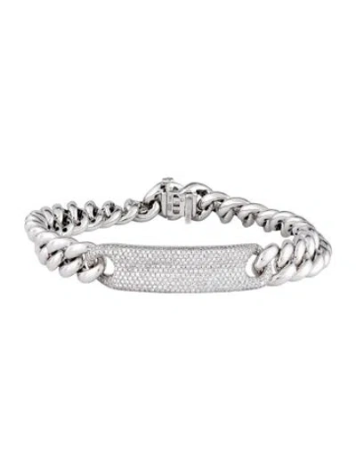 Pre-owned Shay 18k Diamond Essential Id Bracelet, 7.25" In Multicolor