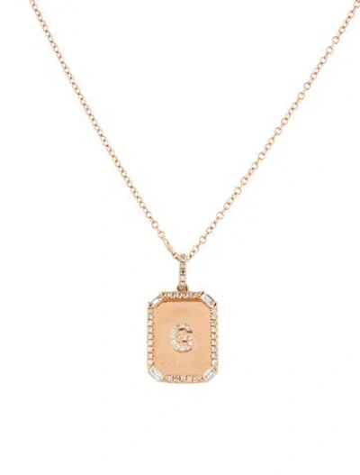 Pre-owned Shay 18k Diamond Initial 'g' Pendant Necklace, 20" In Multicolor