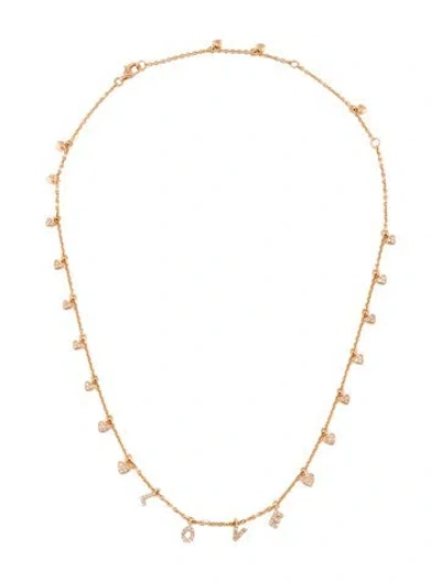Pre-owned Shay 18k Diamond 'love' Station Choker Necklace, 16" In Multi