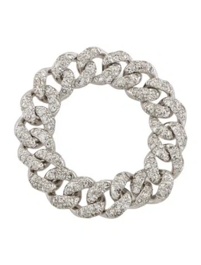 Pre-owned Shay 18k Diamond Mini Me Pave Link Ring In Multi