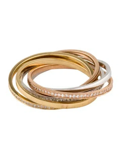 Pre-owned Shay 18k Diamond Mixed Orbit Rolling Ring In Multi