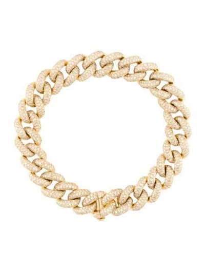 Pre-owned Shay 18k Diamond Pavé Curb Chain Link Bracelet, 6" In Multicolor