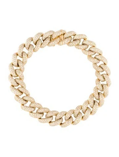 Pre-owned Shay 18k Diamond Pavé Curb Chain Link Bracelet, 6" In Multicolor