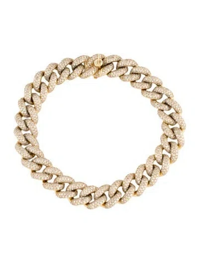 Pre-owned Shay 18k Diamond Pavé Curb Chain Link Bracelet, 6.75" In Multi