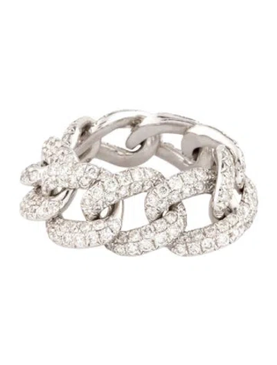 Pre-owned Shay 18k Diamond Pavé Essential Link Ring In Multicolor