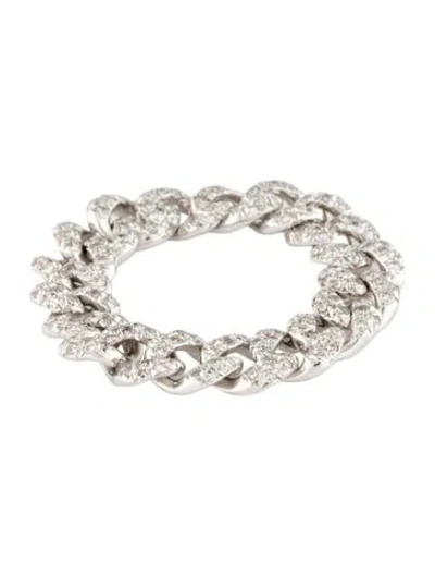 Pre-owned Shay 18k Diamond Pavé Ready To Ship Mini Link Ring In Multicolor