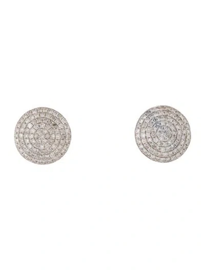 Pre-owned Shay 18k Diamond Round Pave Stud Earrings In Multi