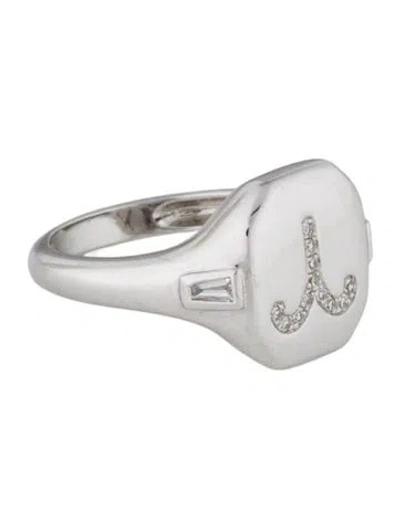 Pre-owned Shay 18k Diamond Zodiac Pinky Ring In Multi