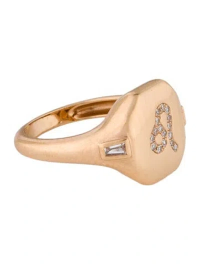 Pre-owned Shay 18k Diamond Zodiac Pinky Ring In Multi