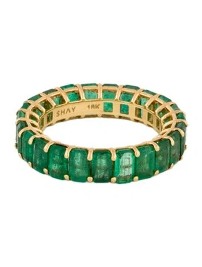 Pre-owned Shay 18k Emerald Band In Multicolor