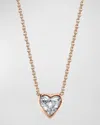 SHAY 18K ROSE GOLD BEZEL SOLITAIRE DIAMOND HEART NECKLACE