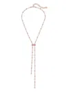 Shay 18k Rose Gold Cascade Y Pink Sapphire And Diamond Necklace In Brown